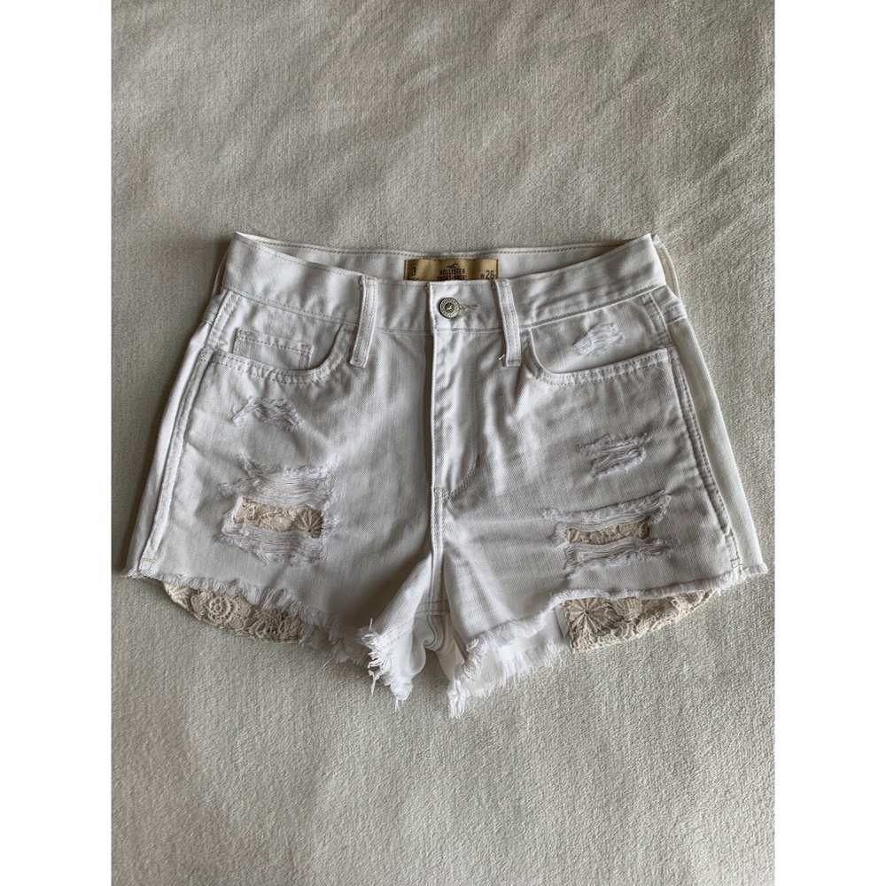 Hollister White Jean Shorts